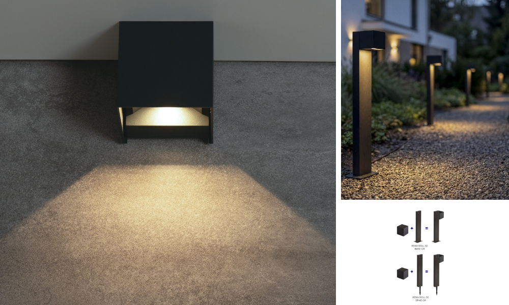 Lampa ogrodowa REKA SOLAR - kinkiet z możliwością montowania dogruntownie i jako słupek
