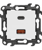 Mechanizm ładowarki USB Simon 24 w białym kolorze
