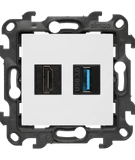 Mechanizm gniazda USB Simon 24 w białym kolorze